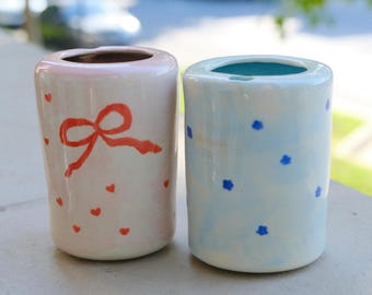 Reismokken - To Go-koffiekopset - Mokken met bloemenstrik