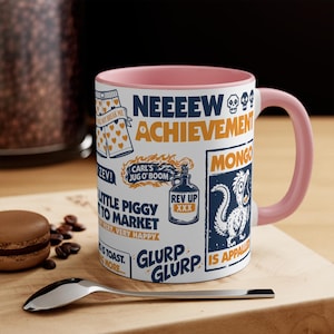 Taza de 443 ml (15 oz) conmemorativa de un nuevo logro / Taza de café inspirada en Carl, el explorador de mazmorras. imagen 9