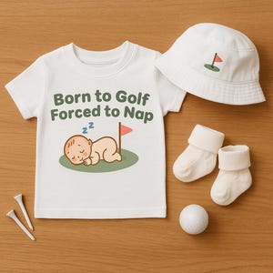 Funny Golf Baby T-Shirt | &quot;Born to Golf&quot; Design