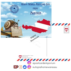Autriche - Journée mondiale de la carte postale 2025 - Snail Mail Love - WPD - Téléchargement numérique