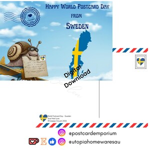 Suède - Journée mondiale de la carte postale 2025 - Snail Mail Love - WPD - Téléchargement numérique