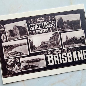 Vintage Brisbane City Postcard