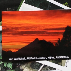 Mt Warning Sunset, Australia Postcard