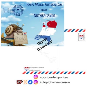 Pays-Bas - Journée mondiale de la carte postale 2025 - Snail Mail Love - WPD - Téléchargement numérique