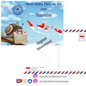 Indonésia - Dia Mundial do Cartão Postal 2025 - Amor por Correio Tradicional - WPD - Download Digital