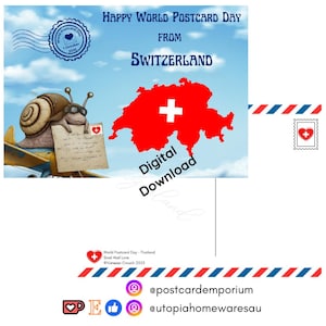 Schweiz - Weltpostkartentag 2025 - Snail Mail Love - WPD - Digital Download