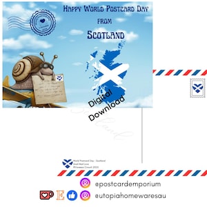 Écosse - Journée mondiale de la carte postale 2025 - Snail Mail Love - WPD - Téléchargement numérique