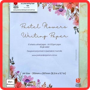 Pastel Floral Letter Writing Paper - Penpal Letter Paper - A4 Size - 10 pk