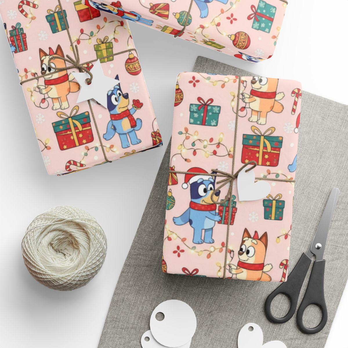 Discover Christmas BlueyDad Wrapping Paper, Holiday Party Decor