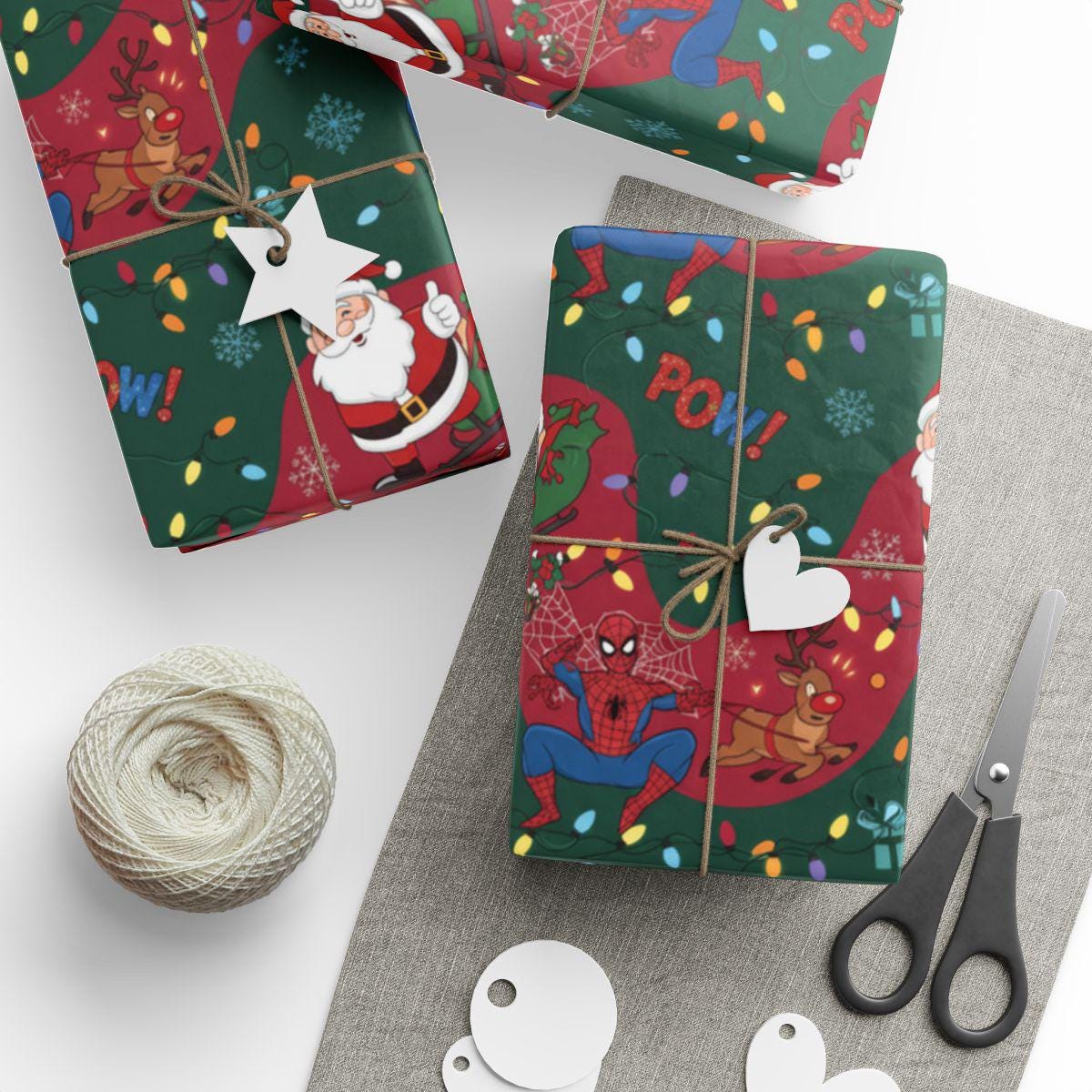 Discover Christmas Spiderman Wrapping Paper, Holiday Super Hero Xmas Gift Wrap