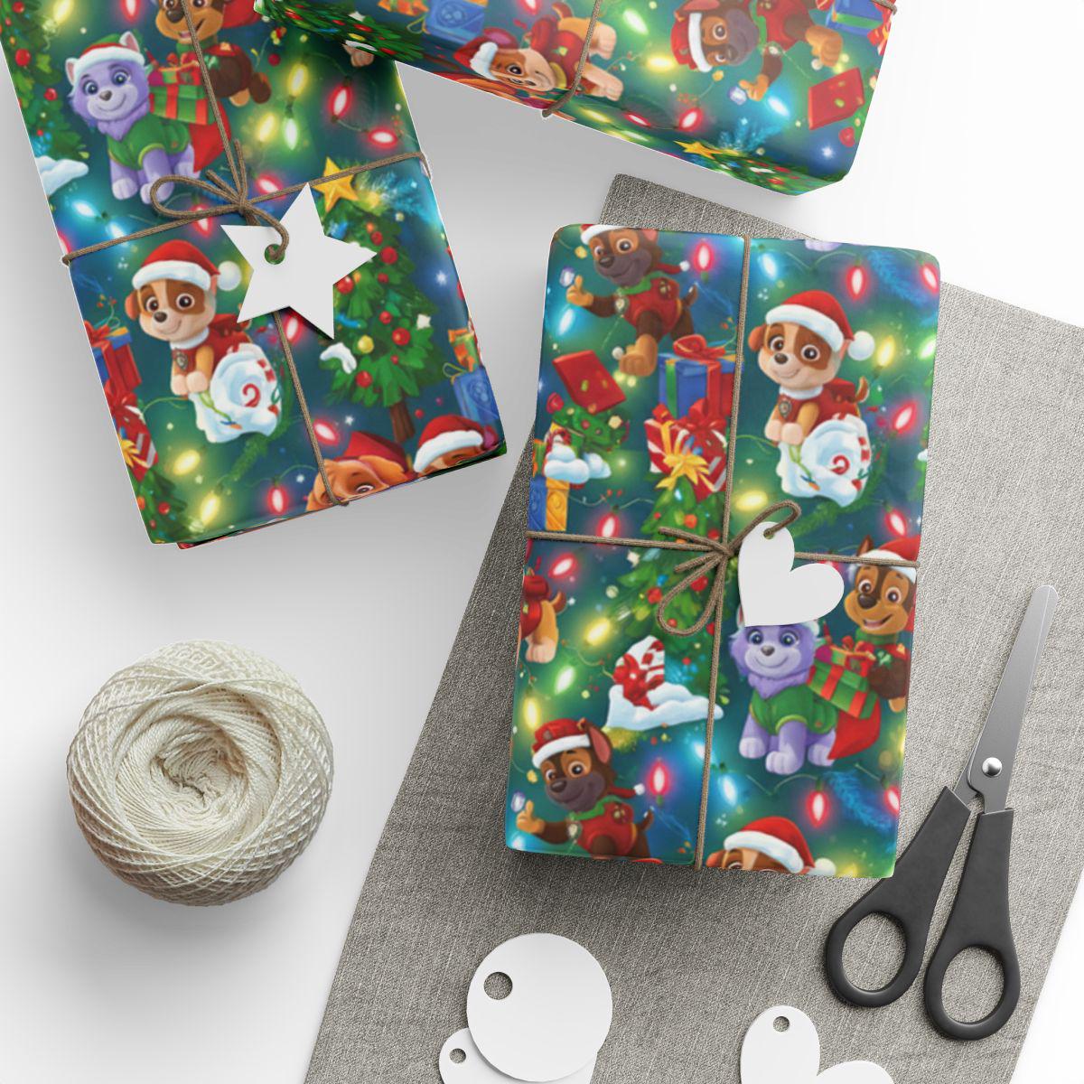 Discover Christmas Paw Patrol Wrapping Paper, Holiday Pups
