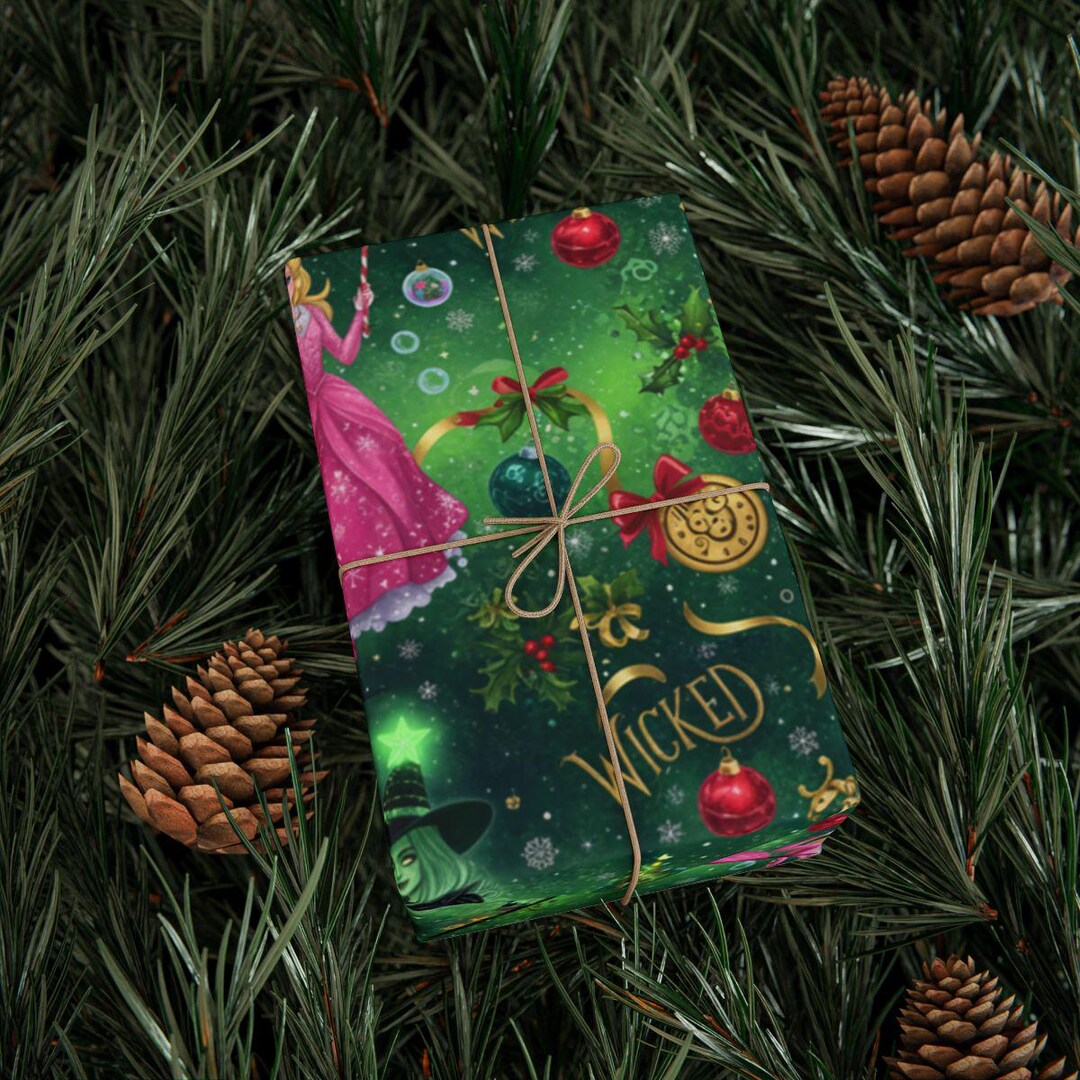 Wicked Rapping Paper Wicked Princess Christmas Wrapping Paper, Green Witch Holiday Theme - Etsy