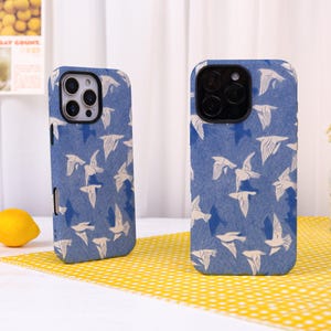 Blue Flying Bird iPhone Tough Case,iPhone 17 16 15 14 13 12 11 Pro Max,iPhone 17e Air 16e,iPhone 7/8 Plus,Xr Xs Max Mini SE,Gift for Her