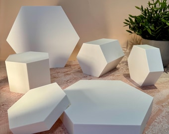 Hexagon Photography Styling Props | UK Made | Various Sizes and Colours | Solid and Lightweight