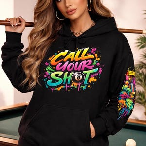 Sudadera con capucha 8 Ball / Sudadera de billar estilo grafiti