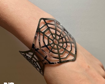 Brazalete gótico con diseño de telaraña, joyería grunge punk Y2K