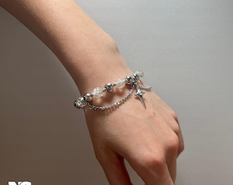Pulsera con dije de estrella gótica, joyería celestial punk Y2K