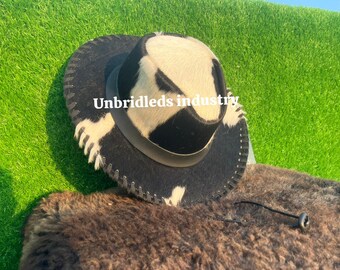 Western Cowhide Cowboy Hat – Real Hair-On Leather