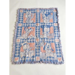 Manta de tapiz vintage de Disney para bebé con Mickey, Minnie, Goofy, Pluto y Donald, 42" x 34"