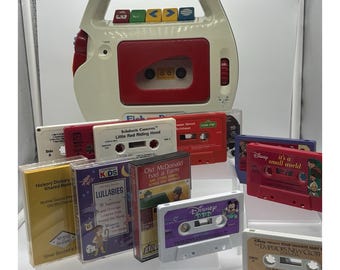Magnetofon kasetowy Fisher-Price 3800 z rocznika 1992, testowany z taśmami