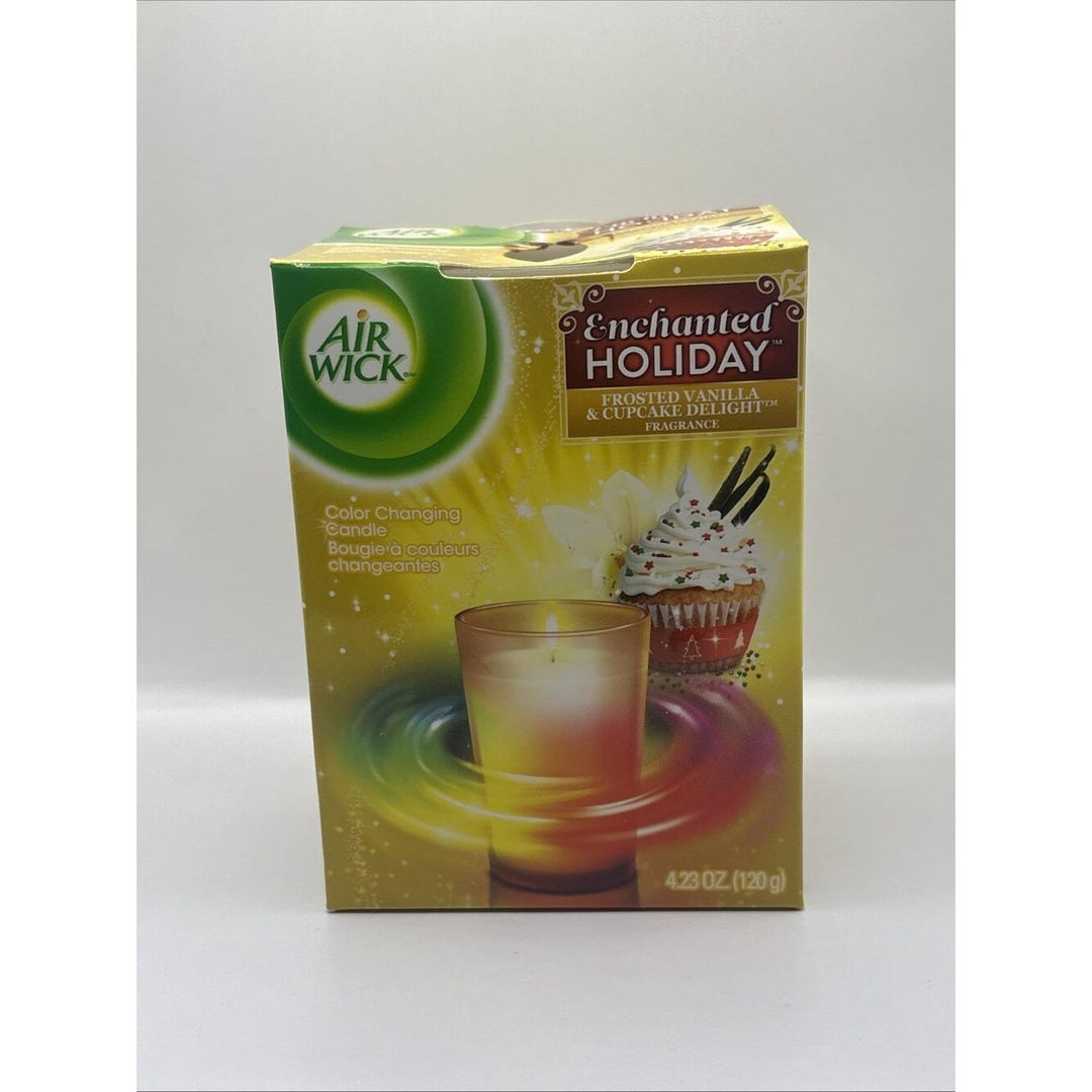 Air Wick Enchanted Frosted Vanilla Cupcake Color Changing Candle 4.23 ...