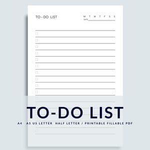 Lista zadań do wykonania, plik PDF do wydruku i wypełnienia (A4, A5, US Letter, Half Letter)
