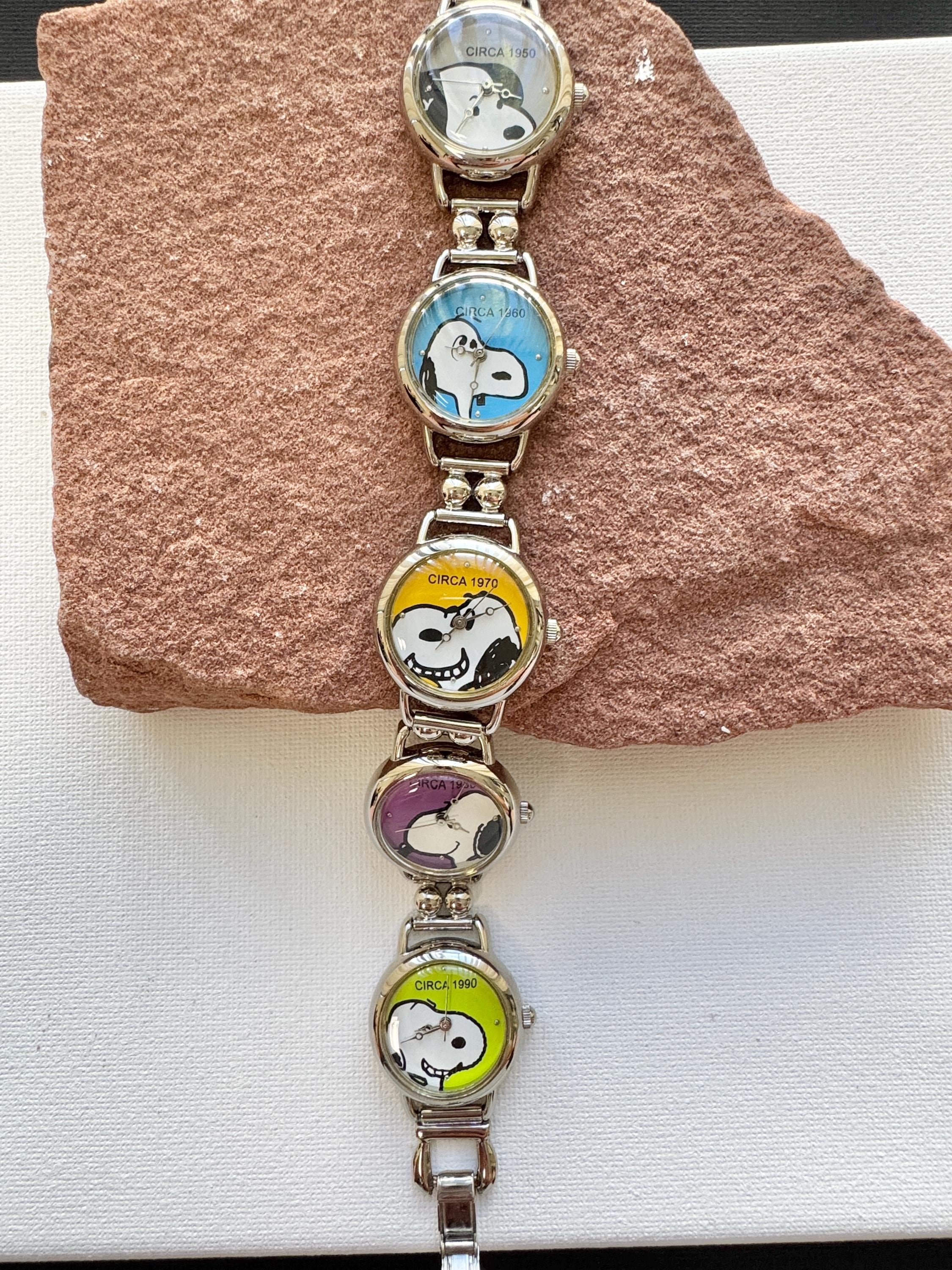 RARE PEANUTS 50th Celebration SNOOPY 5 Watch Faces Decades With