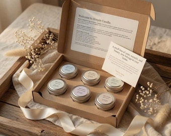 Set of 6 Scented Soy Wax Candles, Home Fragrance Relaxation Gift