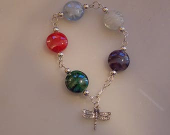 Unique Multi Colorful Lampwork Beads Bracelet