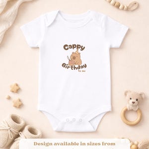Capybara shirt: Cappy birthday to me shirt | Toddler Shirt 2T-5T | Youth Shirt S-XL | Adult birthday shirt unisex | Baby Birthday Bodysuit image 3