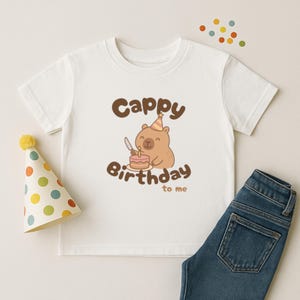 Capybara shirt: Cappy birthday to me shirt | Toddler Shirt 2T-5T | Youth Shirt S-XL | Adult birthday shirt unisex | Baby Birthday Bodysuit image 8