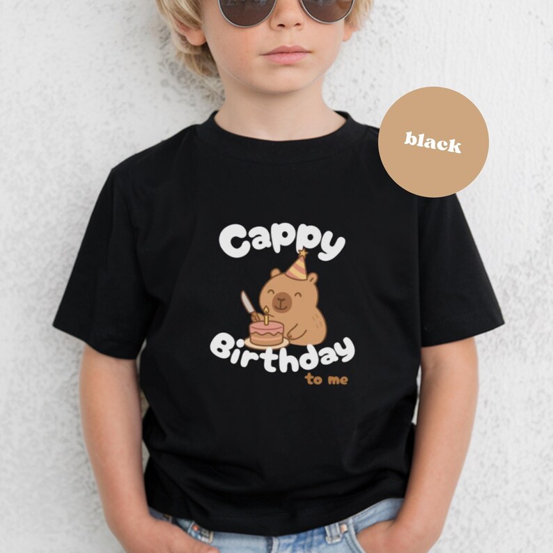 Capybara shirt: Cappy birthday to me shirt | Toddler Shirt 2T-5T | Youth Shirt S-XL | Adult birthday shirt unisex | Baby Birthday Bodysuit image 5