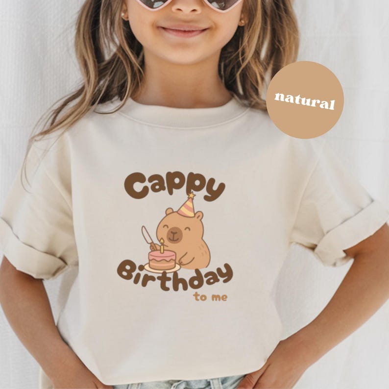 Capybara shirt: Cappy birthday to me shirt | Toddler Shirt 2T-5T | Youth Shirt S-XL | Adult birthday shirt unisex | Baby Birthday Bodysuit image 2