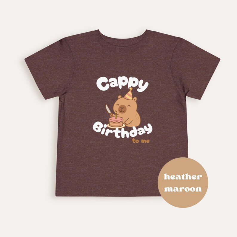 Capybara shirt: Cappy birthday to me shirt | Toddler Shirt 2T-5T | Youth Shirt S-XL | Adult birthday shirt unisex | Baby Birthday Bodysuit image 12