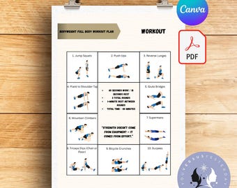 Full Body Bodyweight Workout Plan | Home Fitness (Digital Download)