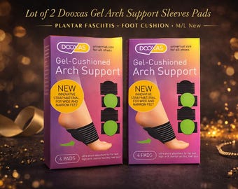 Lot 2 Dooxas Gel Arch Support Sleeves Pads Plantar Fasciitis Foot Cushion M/L New