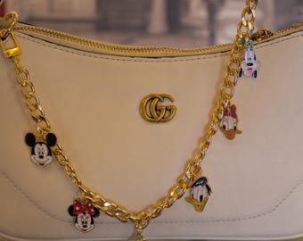 Bijou de sac Mickey et ses amis- Or ou argent- Mickey, Minnie, Daisy, Donald, Dingo, Pluto