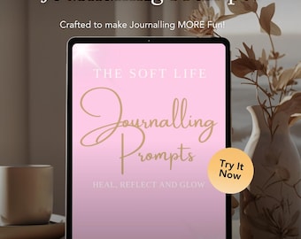 Self Care Journal Prompts | Soft Life Digital Reflection Workbook for Mindfulness, Gratitude & Healing (PDF Download)