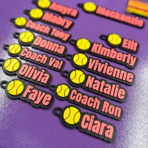 Softball Baseball Game Day Personalized 3D Printed Sport Team Name Keychains Keyring Backpack Bag Tag  Birthday Party Favor Gift