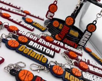 Custom Basketball Name Keychain | Personalized Team Gift | End Of Season Gift Great Youth Basketball Gift | Bag Tag