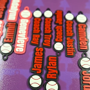 Baseball Personalized Keychain / Keyring / Bag Tag / Name Tag - 3D Printed Plastic immagine 20