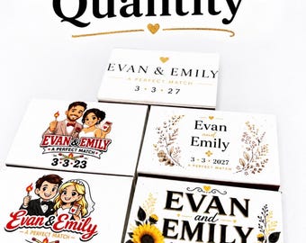 The Perfect Match  Personalized Matches / Set of 10 / Wedding Favors / Reception Favors / Bridal Shower Engagement Party Favors Anniversary