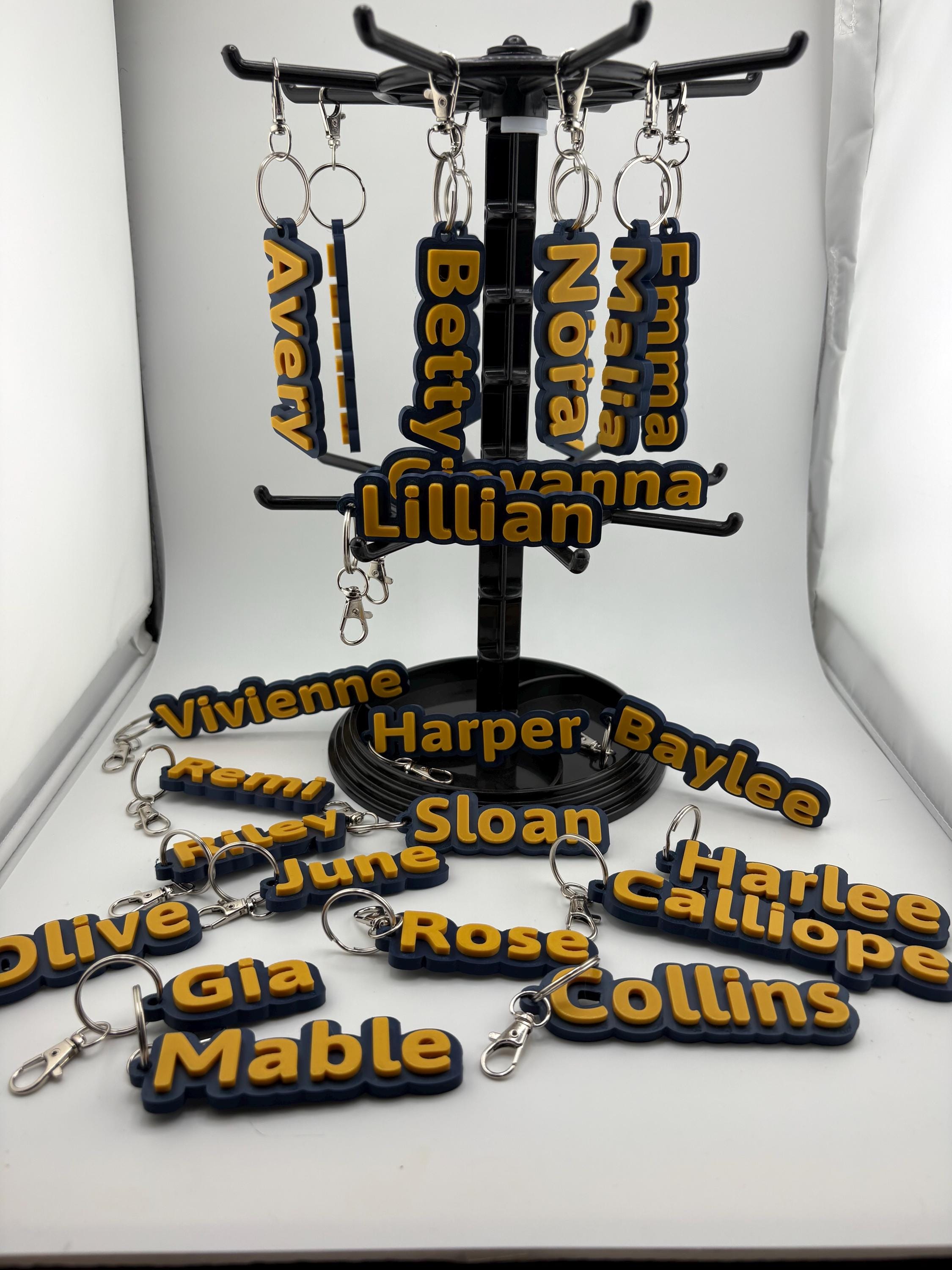 Personalized 3D Printed Name Keychain | Custom Bag Tag Charm - Etsy