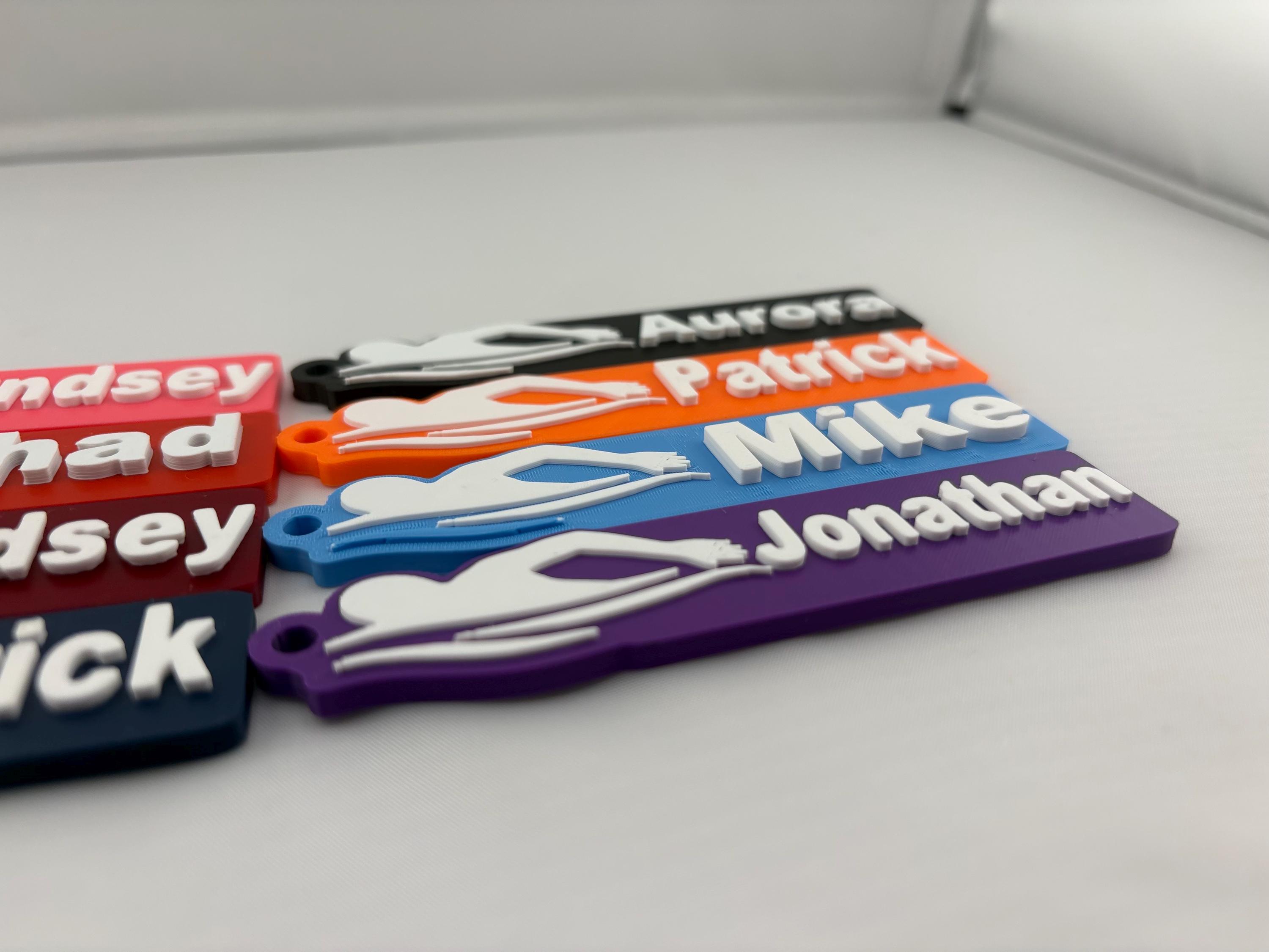 Personalized Swim Team Keychain | Custom Swimmer Name Tag | Swim Bag ...