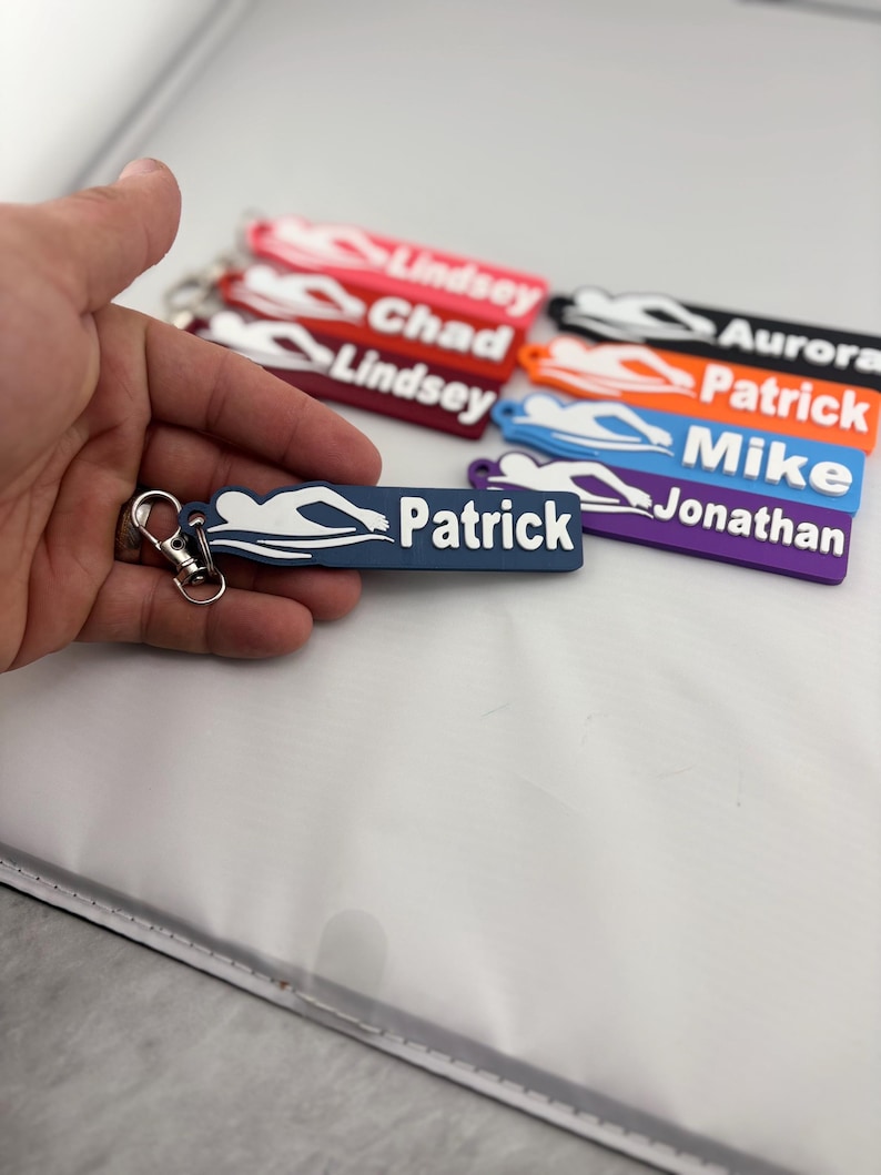 Personalized Swim Team Keychain | Custom Swimmer Name Tag | Swim Bag ...
