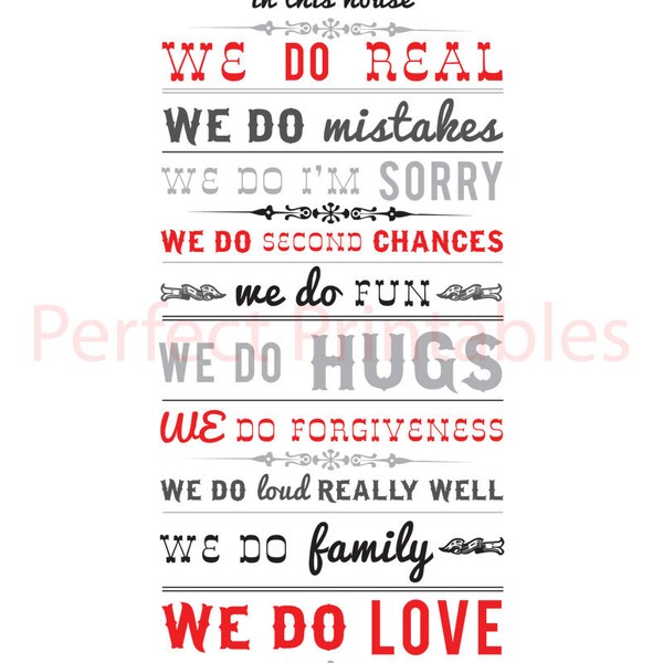 Home Rules Printable Posters