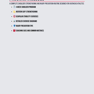Programma di 4 settimane per le spalle degli atleti che giocano sopra la testa / Routine di cura del braccio nel baseball / Forza della cuffia dei rotatori / Esercizi per le spalle nella pallavolo immagine 2