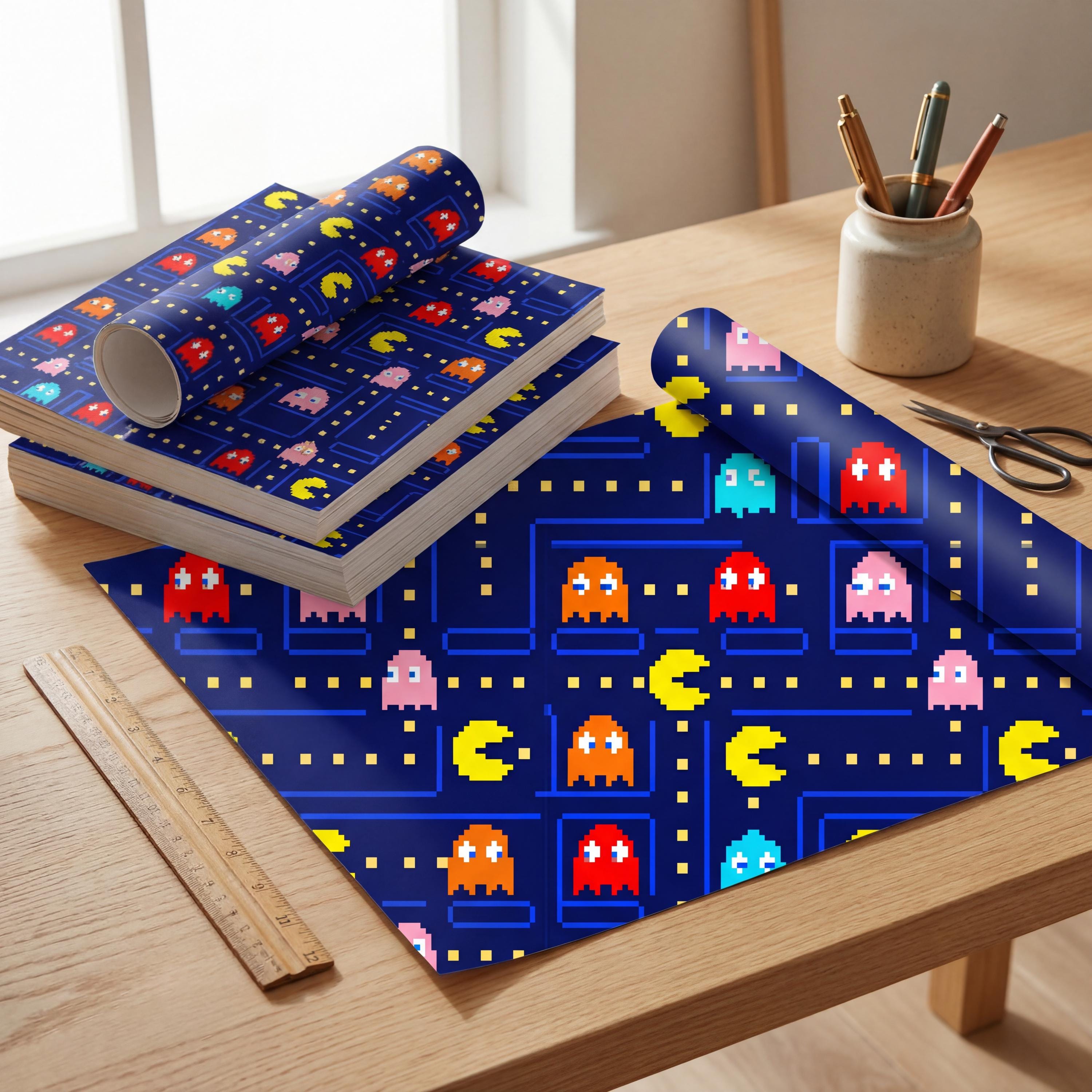 Pac-man Chase Seamless Pattern Retro Arcade Game 8-bit Design - Etsy
