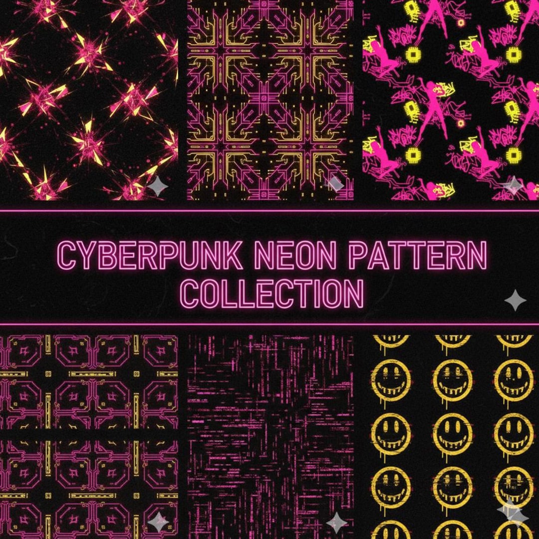 Cyberpunk Led Pattern Ultimate Collection, 5 Ultra-high Resolution Cyberpunk Seamless ...