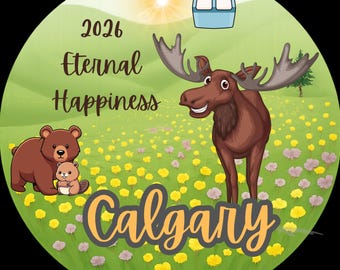 2026 Eternal Happiness JW Convention Circle Sticker Label Button English Calgary